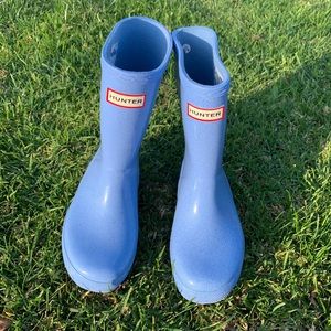 HUNTER 🔴 Blue shimmer Rain boots